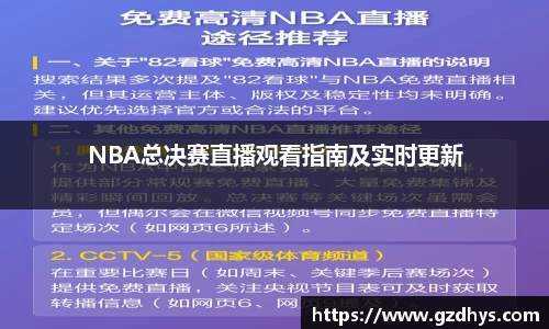 NBA总决赛直播观看指南及实时更新